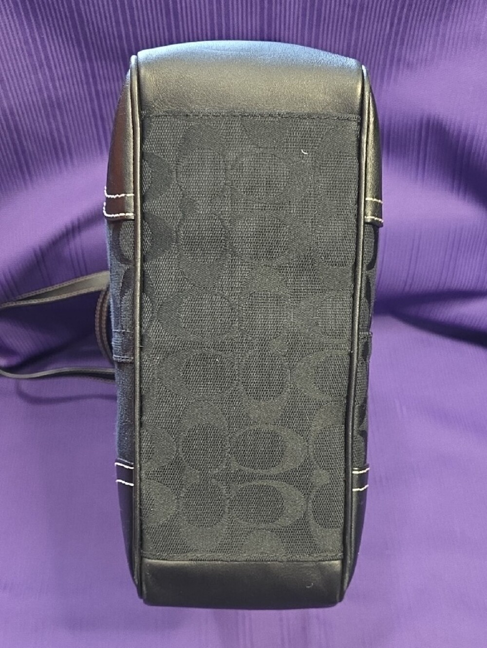 Coach Black Signature Canvas and Leather Tote - Picture 8 of 15